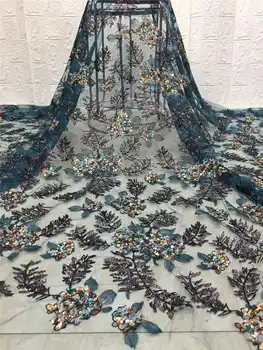 

2020latest Nigerian Lace Fabric Luxury soft Embroidery sequins lace high Quality African lace Fabric For Wedding long Dresses