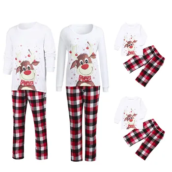

Men Daddy Plaid Blouse Pants Family Pajamas Sleepwear Matching Christmas Sets