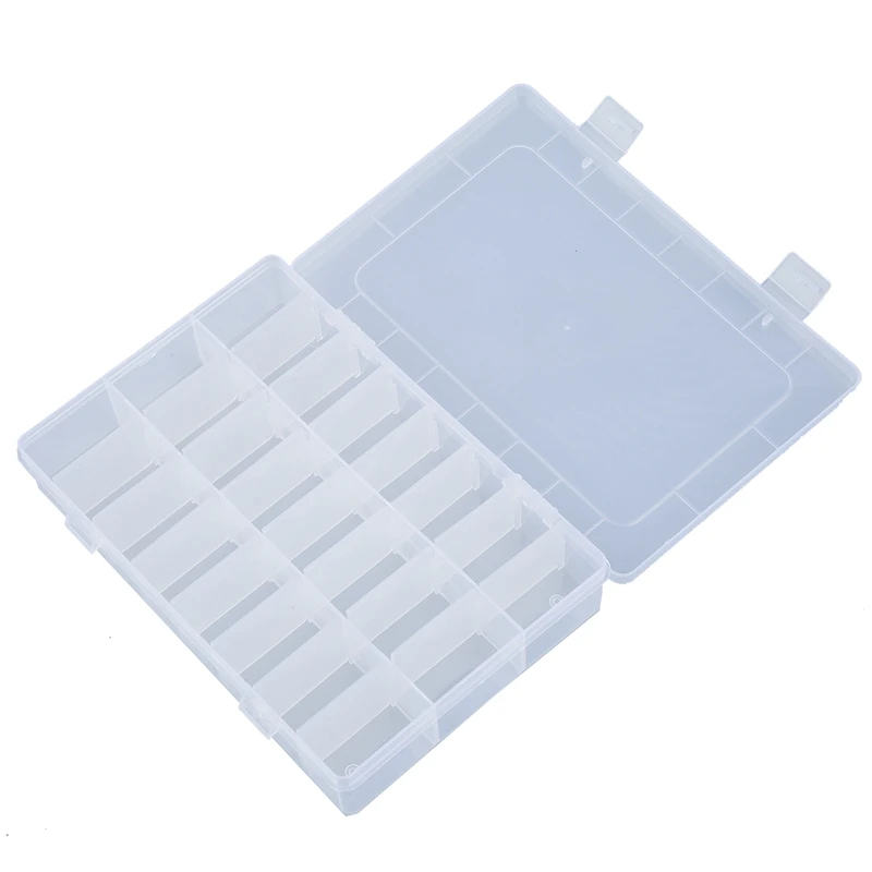 Clear White Plastic 24 Slots Electronic Components Storage Case Organizer | Мобильные телефоны и аксессуары
