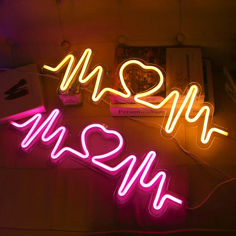 Led Hartslag Neon Nachtlampje Neon Sign Lamp Voor Achtergrond Muur Art Deco Usb Powered Valentijnsdag Gift Decor|LED Nacht - AliExpress