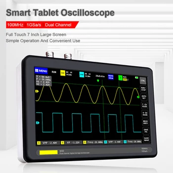 

Digital Oscilloscope 100MHz Dual Channel Mini Tablet Digital Oscilloscope TFT LCD Touching Screen Professional Oscilloscope