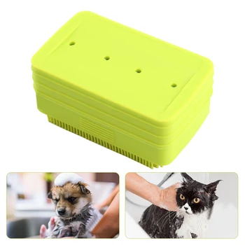 

Cat Home Bristle Massage With Bath Brush Dog Draining Hole Shower Soap Box Shampoo Dispenser Bathroom Soft Silicone Pet Grooming