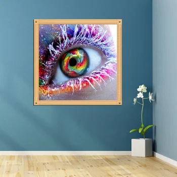 

Frameless 5D Diamond Embroidery Painting of Colorful Eye Handmade Wall Decoration Cross Stitch Printing Craft Kits