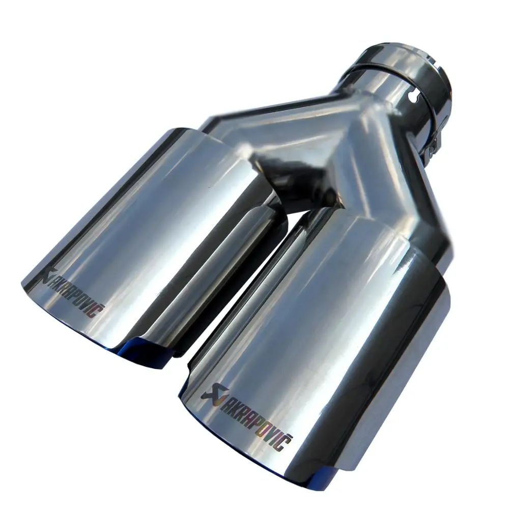 Автомобильный Универсальный Akrapovic двойной сгоревший синий наконечник выхлопной