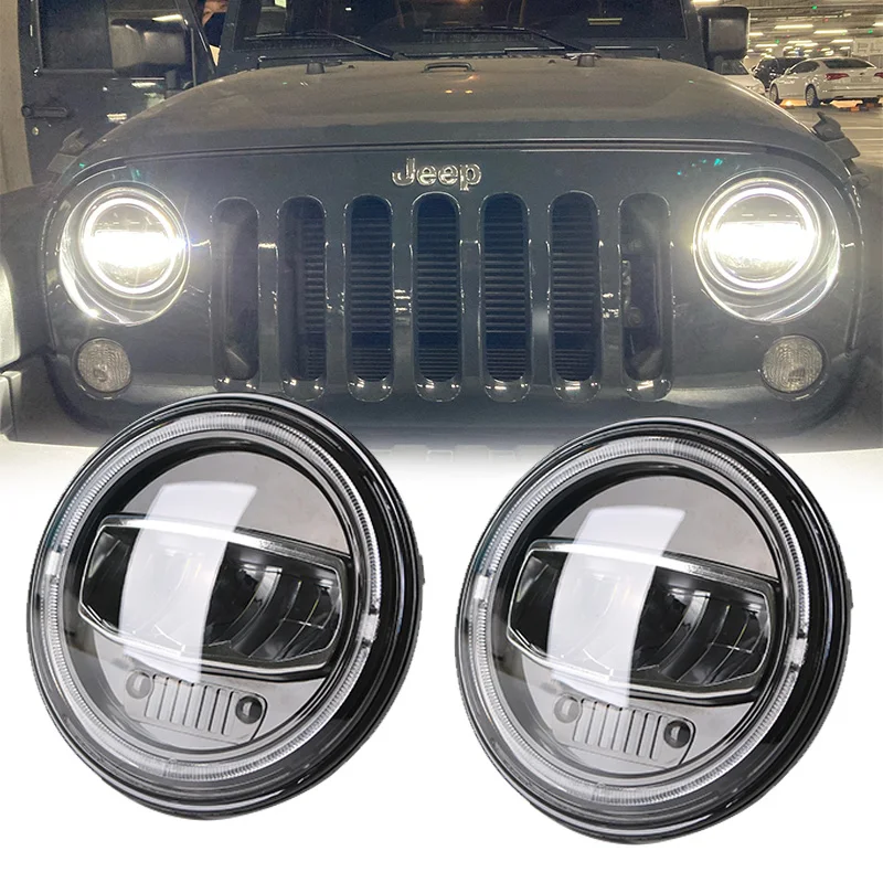

2PCS 7Inch Round LED Headlights Halo Angel Eyes for Classic Mini Austin Rover Jeep CJ-5 CJ-8 CJ-7 '03-'09 Hummer H1 & H2