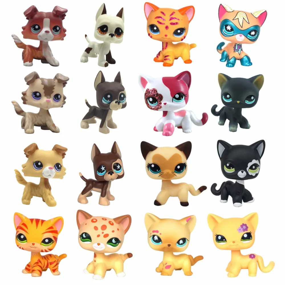 Lps cat pet shop игрушки стоят кошка с короткой шерстью желтая черная 3573 336 2249 собачка
