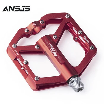 

Ansjs Non-Slip Mountain Bike Pedals,Ultra Strong Colorful Cr-Mo CNC Machined 9/16" 3 Sealed Bearings for Road BMX MTB Fixie Bike