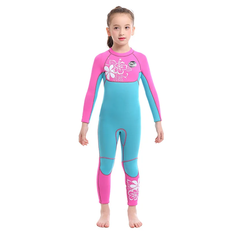 

Back Zipper One Piece 3mm Neoprene Wetsuit Girls Waterproof Diving Suit Sailing Clothes Drysuit Swimsuit Full Body Kids Swimwear