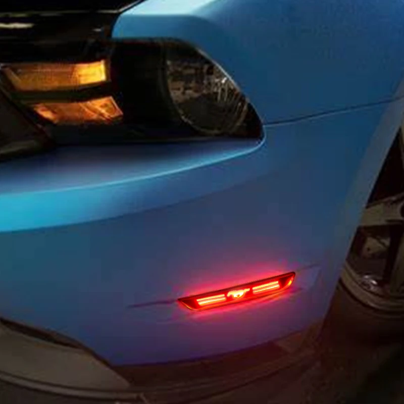Дымчатый объектив красный светодиодный 48-SMD 3D Mustang дизайн для заднего бампера боковые габаритные огни для 2010- Ford Mustang боковой габаритный указатель света