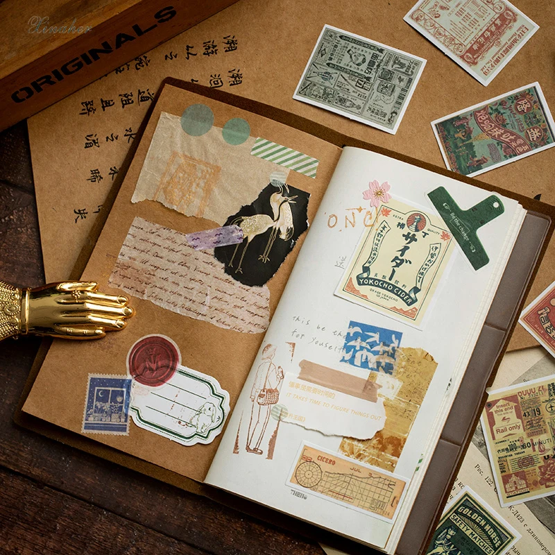 XINAHER 100 шт/партия журнал японский бумажный постеры винтажная этикетка билета декоративный дневник милые наклейки альбом Скрапбукинг