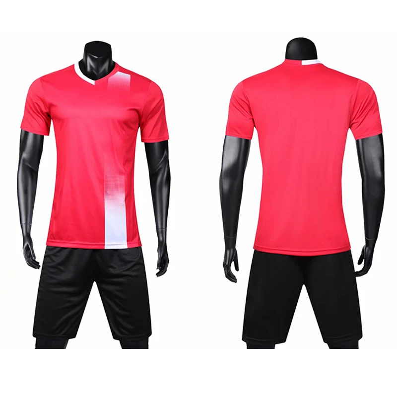 men short sleeve red soccer jersey set yellow adult football uniform man green team soccer shirt name DIY number