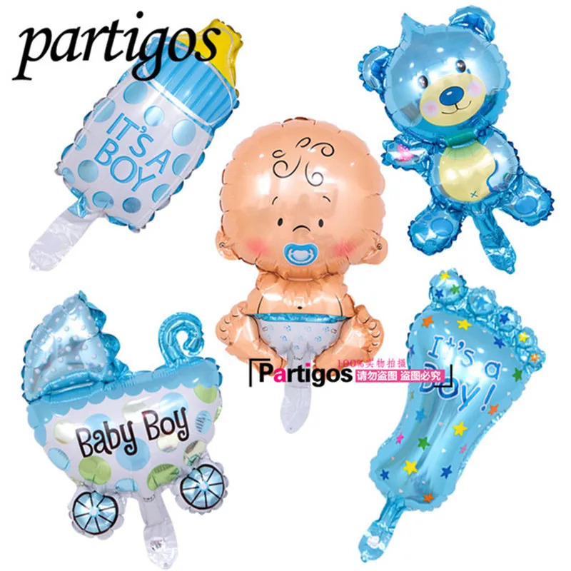 

Mini Infant Shower Boys And Girls Festival Decorations Foil Balloon Stroller Balloon Birthday Party Decoration