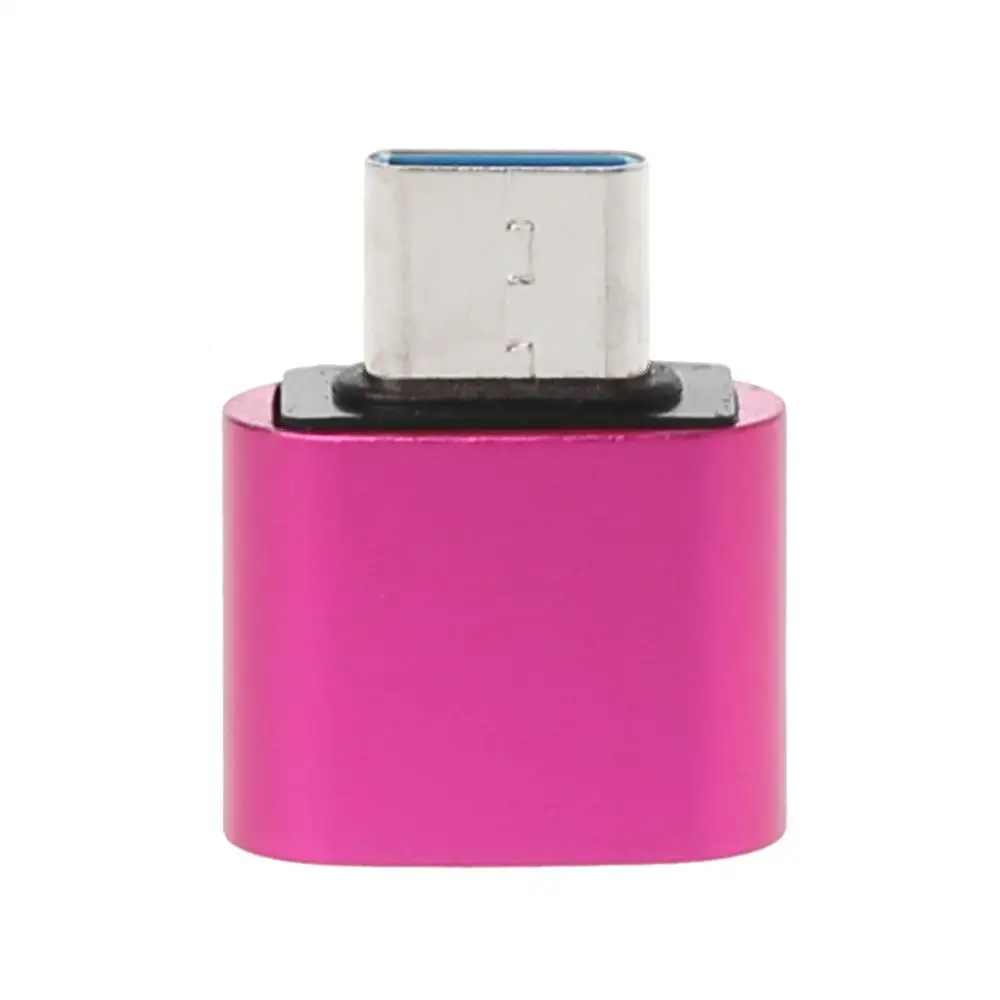 Металлический USB C 3,1 Тип C "папа" в USB "Мама", 2,0 и разъемом типа «мама» синхронизации данных конвертер адаптер для samsung S9 S8 Примечание 9/8 huawei Коврики 20/10/9 P20 - Цвет: Hot pink