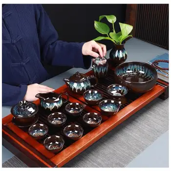 

Chinese Kung Fu Tea Set Ceramic Glaze Teapot Teacup Gaiwan Porcelain Teaset Kettles Teaware Sets Drinkware Chinese Tea Ceremony