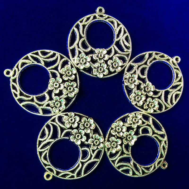 

12Pcs 35x3mm Carved Tibetan Silver Flower Round for Jewelry Making Beautiful Findings Handmade Jewelry Beads