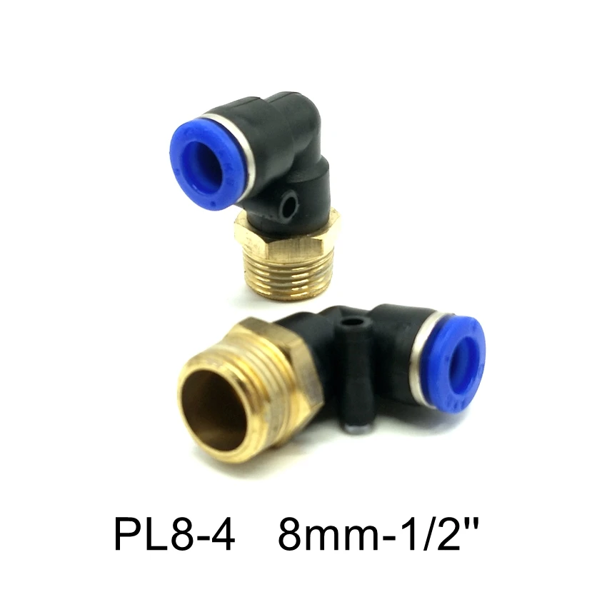 Connettore Pneumatico Da 1/2" A Tubo Pneumatico Da 8 Mm, Set Da 2 Raccordi ( 1/2" &ndash; 8 Mm