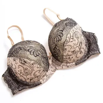 

Women Sexy Lace Decor Underwear Women 3/4 Cup Adjusting Straps Bra With Pad Lingerie Bra Plus-Size Underwear Sostenes De Mujer