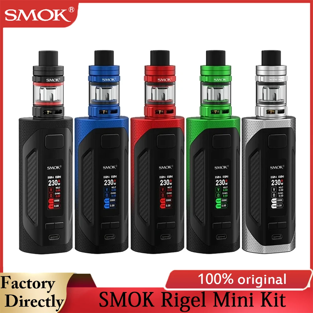 SMOK Rigel-Kit de Mini caja alimentada por batería 18650, Mod con Mini tanque TFV9 para V9 Meshed/V8 Baby Q2, Kit de vapeo de bobina