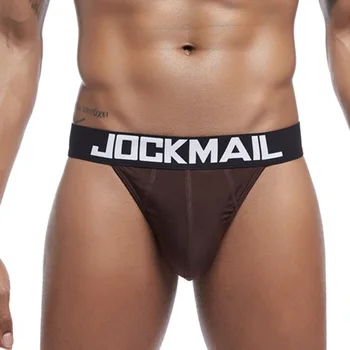 

Jockmail Underwear Men New Letters Ice Silk Mens Sexy Briefs Cheap Alzoncillos Hombre Slip Wholesale Onderbroek Mannen 4PCS