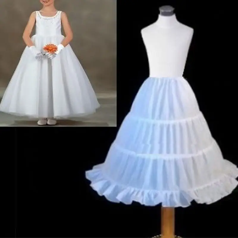 Юбка-американка с 3 кольцами для девочек с цветочным узором; регулируемая кринолиновая юбка с завязками на талии; бальное платье принцессы; свадебное платье; Нижняя юбка с оборками