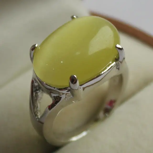 fancy jewelry lady's favorite yellow stone silver plated ring 7/8/9# 5.29 | Украшения и аксессуары