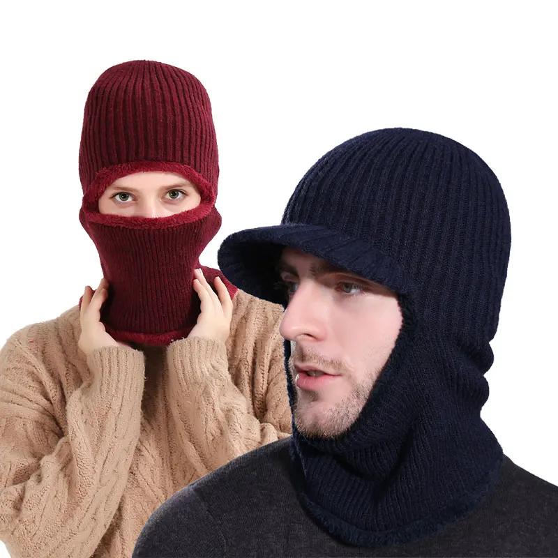 Зимняя мужская шапка шарф один предмет Coldproof теплая в масках мягкая плюшевая