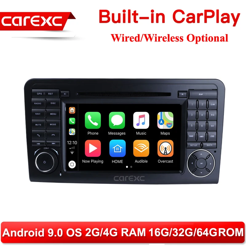 Clearance CarExc Android 9.0 Radio GPS Wireless CarPlay With DVD for Mercedes Benz ML W164 ML300 ML350 ML450 ML500 2005-2011 GL Class X164 0