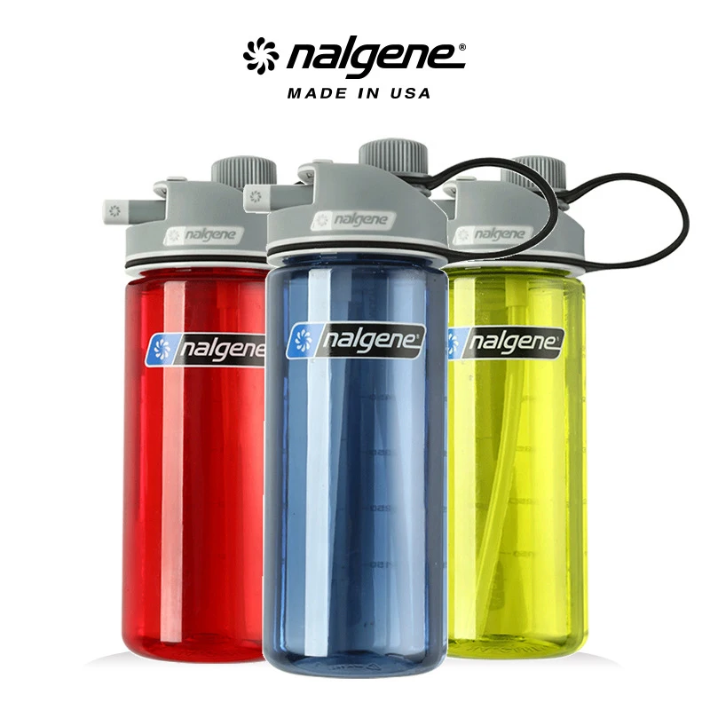 

Nalgene outdoor sports water kettle Multi-function water cup plastic suction Bottle 590ml leakproof Hiking cycling travel