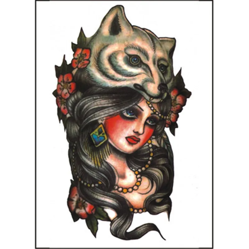 

5PCS/lot Temporary Tattoo Sticker Large Fake Shoulder Body Arm Black 21CM Dragon Tattoo Strong Man Fashion