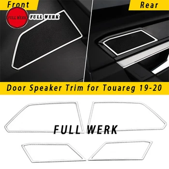 

Stainless Steel Car Door Speaker Trim A Pillar Sound Audio Trumpet Twitter Decoration Frame Cover Sticker for Touareg 19-20 Acce