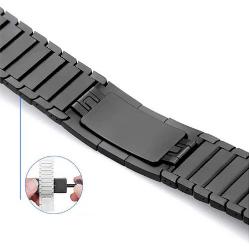 black-1 Браслет для apple watch ремешок для apple watch iwatch 5 4 3 2 1 высокое качество нержавеющая сталь регулируемый ремешок для часов gen.6th - Цвет ремешка: black-1