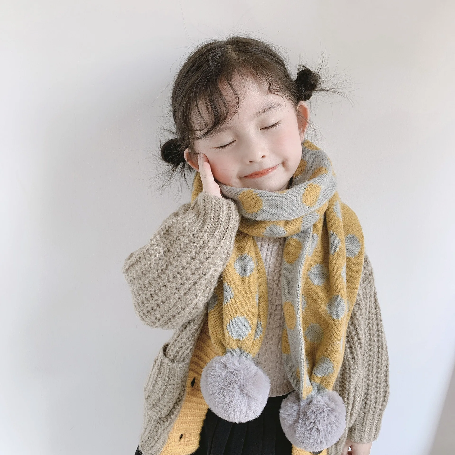 Unisex Kids Boys Girls Baby Winter Warm Scarf Children Knit Shawl Neck Collar Keep Warm Accessories