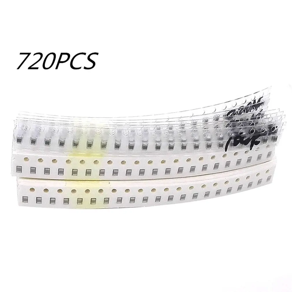 720 шт 0805 SMD конденсатор Ассорти набор 36 значений 1pF-10uF Образцы комплект