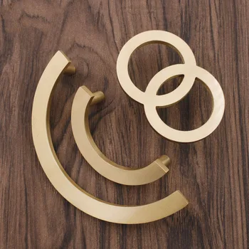

Brass Annular Kitchen Cabinet Handles Ringlike Wardrobe Door Knobs Drawer Pulls Furniture Accessory