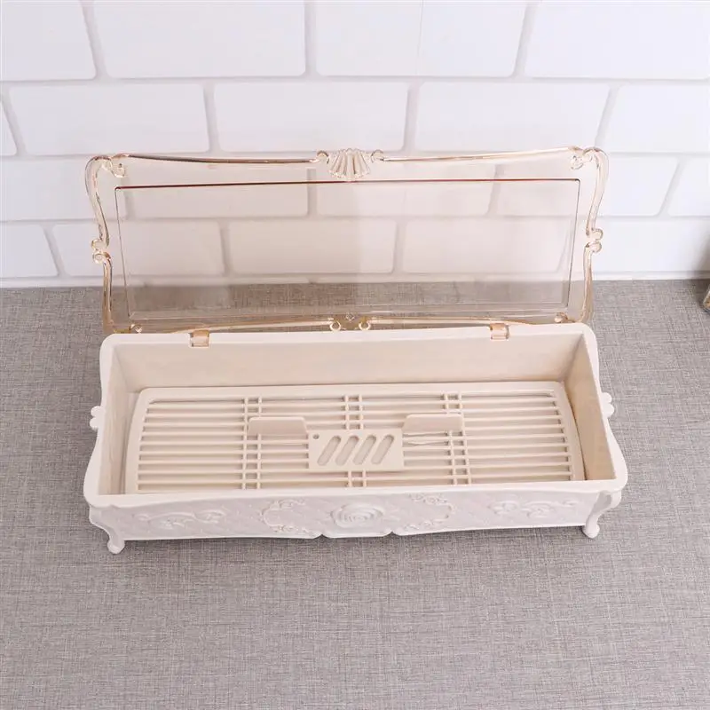 Tableware Storage Box Transparent Chopsticks Spoon Box Plastic Draining Cutlery Box Decorative Chopsticks Cage for Restaurant
