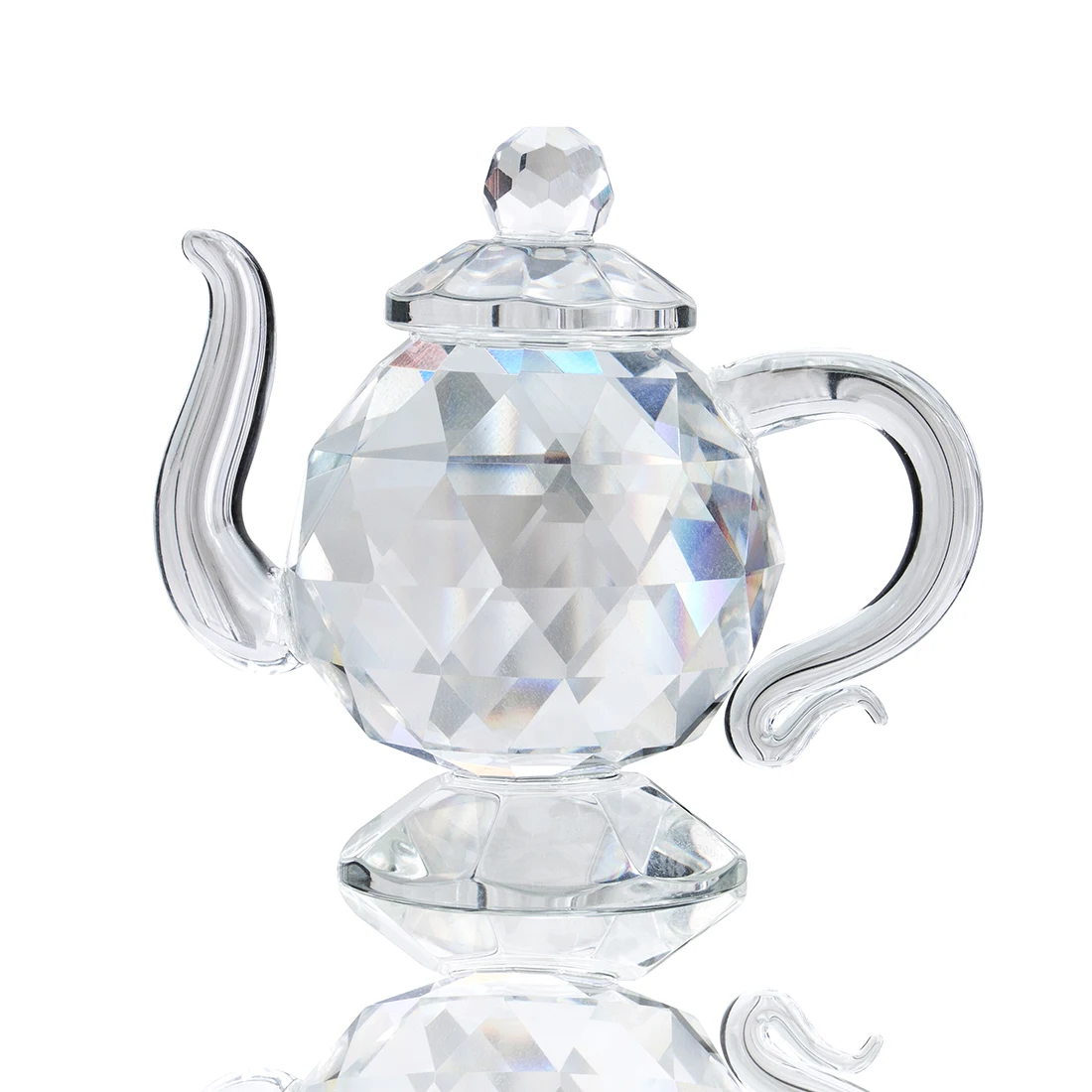 

H&D Crystal Chinese Teapot Figurine Art Glass Craft Collection Paperweight Table Ornament Wedding Favors Christmas Wedding Gift