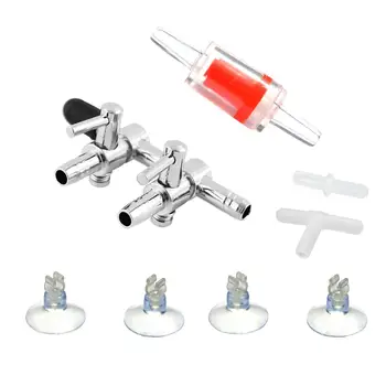 

Uniclife 2-Way Aquarium Air Flow Control Lever Valve Distributor Splitter Accessories Set Air Pump Fish Tank