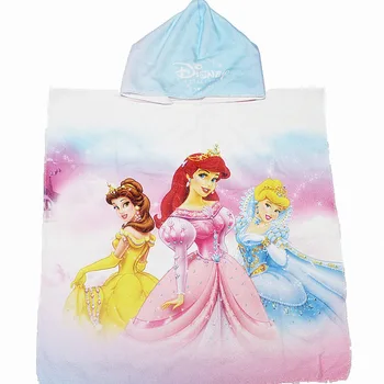 

Disney children's cotton princess cartoon Mickey Sofia Child baby hooded bath towel cloak soft captain America Spider-Man frozen