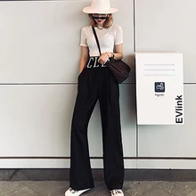 *#Best Price Women Summer Solid Color Loose Wide Leg Loose Elastic High Waist Straight Casual Pants *#Best Price Women Summer Solid Color Loose Wide Leg Loose Elastic High Waist Straight Casual Pants