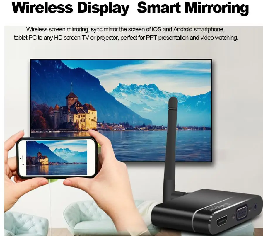 Mira экран ТВ-палка Miracast Airplay DLNA экран зеркальное отображение Wifi ключ беспроводной HDMI VGA AV адаптер для Android iOS Телефон в автомобиль