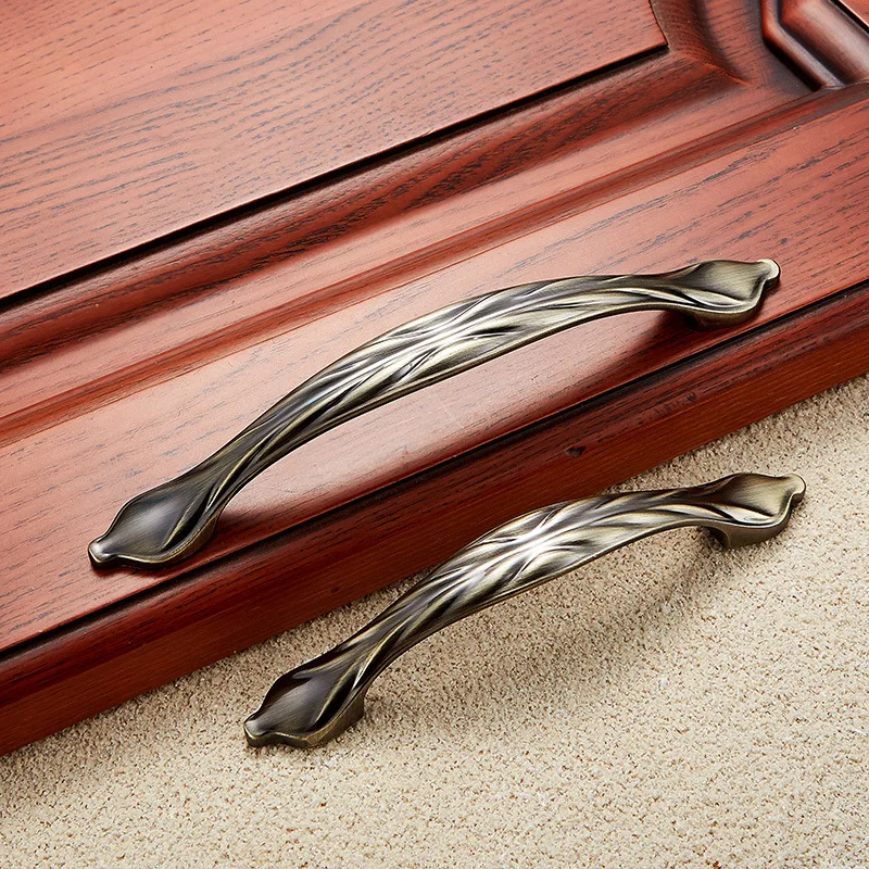 Европейский стиль винтажная ручка из цинкового сплава зеленая старинная красная бронзовая ручка 96 дверная ручка ящика шкафа производители Di