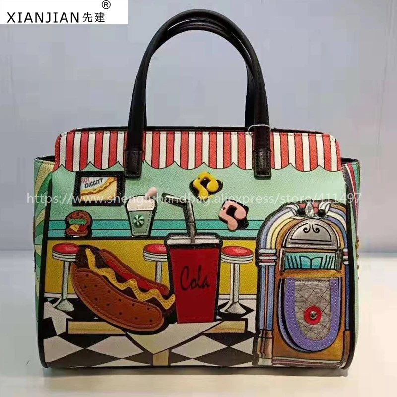 DHL Xianjian почерк сумка bolsas уникально стоящая bolsas ручная работа итальянский картофель фри женские сумки