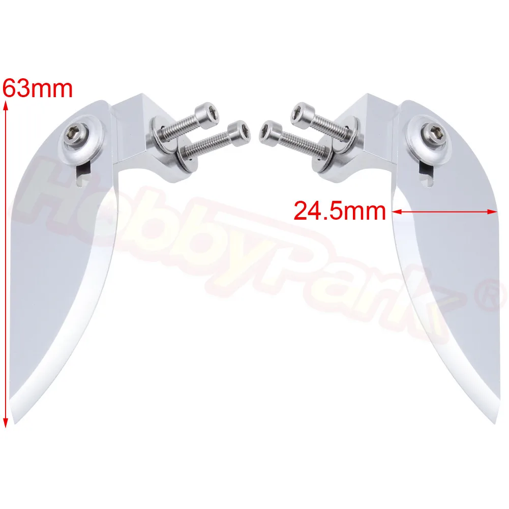 63x24.5mm Aluminum RC Boat Turn Fins Water Knife Parts with Bracket for 75-85cm Electric /.15 - .21 Nitro Powered Models | Игрушки и