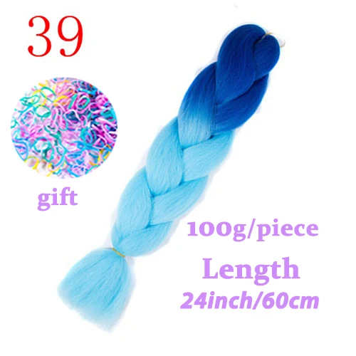 Hair Braid Synthetic Hair Extensions Jumbo False Braid Ombre Braiding Hair Pink Grey Blue Color Kanekalon - Цвет: P16/613