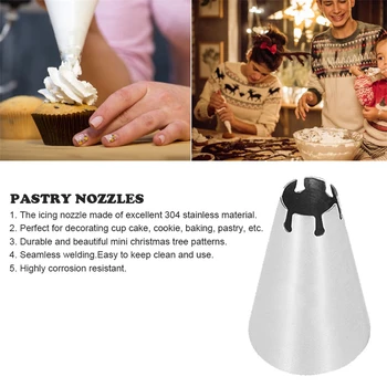 

5pcs Stainless Steel Nozzle Open Star Tip Pastry Cookies Tools Icing Piping Nozzles Cake Decorating Cupcake Creates Drop Flower