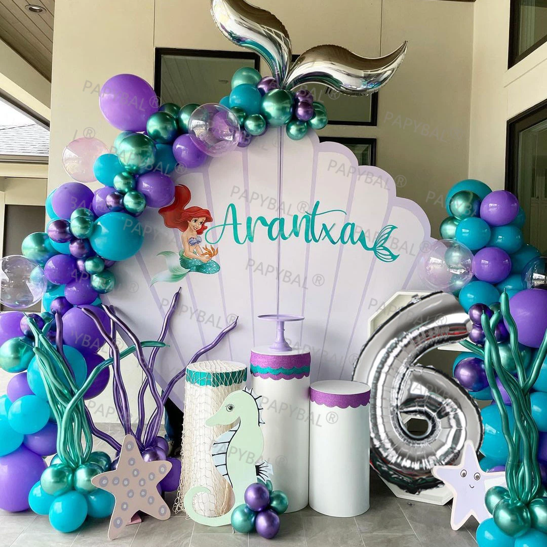 lección Relativamente oyente Kit de guirnalda de Globos con temática marina para niñas, decoración de  arco de princesa para fiesta de cumpleaños, suministros de Globos para Baby  Shower, juguetes inflables para niños, 145 piezas|Globos y