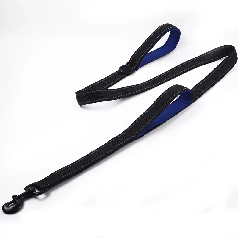 Black With Blue Petrainer Светоотражающий Поводок для собак 1,8 м для маленьких средних и больших собак, для прогулок с дополнительным контролем, 2 мягкие дорожные ручки - Цвет: Black With Blue