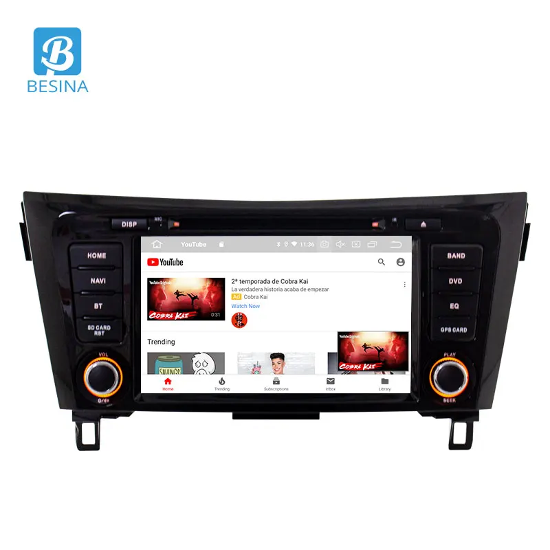 Besina Android 9,0 автомобильный dvd-плеер для Nissan qashqai X-Trail- Мультимедиа gps Navi wifi 2 Din автомобильный радиоприемник 4G+ 64G стерео