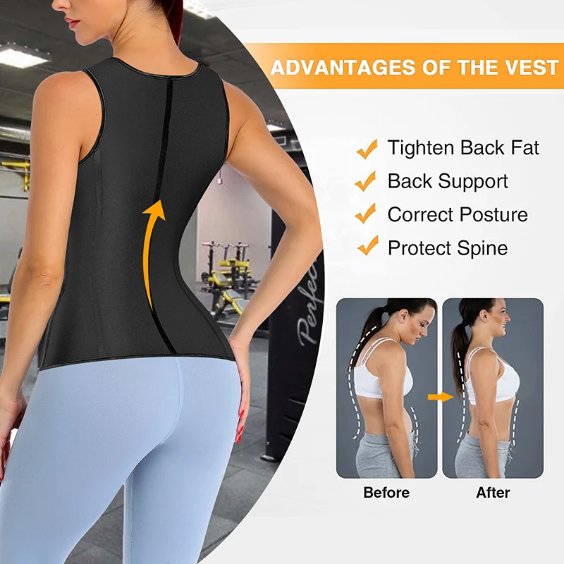 Women Waist Trainer Corset Sweat Vest Weight Loss Body Shaper Workout Tank Tops Wait shaper Slimming Belt Shapewear