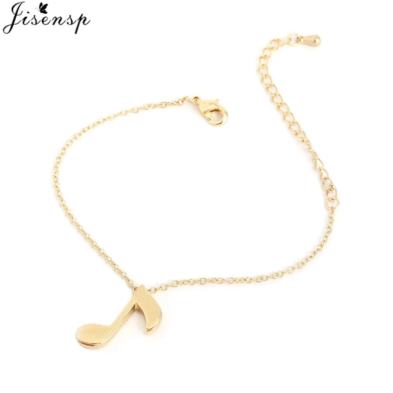 Jisensp простые регулируемые браслеты для женщин золотые музыкальные нотки браслет с подвесками Pulseira Feminina Lover's обручальные ювелирные изделия